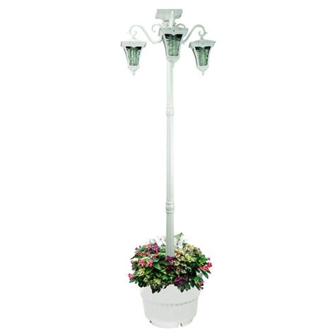 solar lamp post planter|white solar lamp post planter.